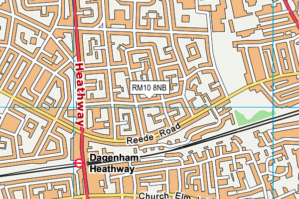 RM10 8NB map - OS VectorMap District (Ordnance Survey)