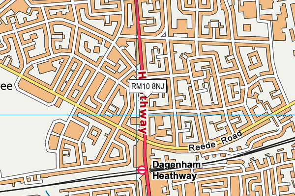 RM10 8NJ map - OS VectorMap District (Ordnance Survey)