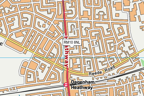 RM10 8NL map - OS VectorMap District (Ordnance Survey)