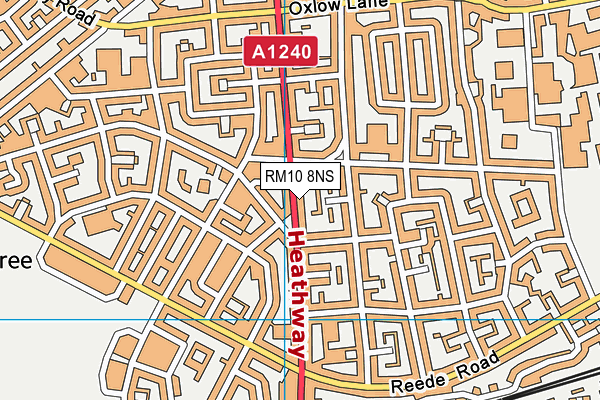 RM10 8NS map - OS VectorMap District (Ordnance Survey)