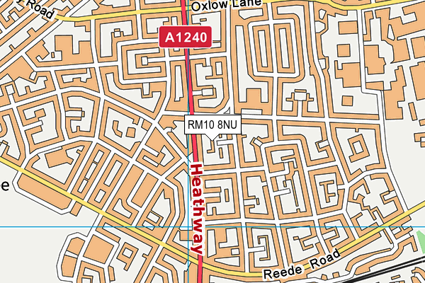 RM10 8NU map - OS VectorMap District (Ordnance Survey)