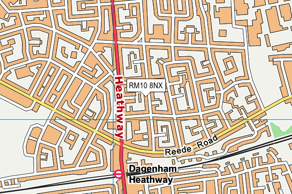 RM10 8NX map - OS VectorMap District (Ordnance Survey)