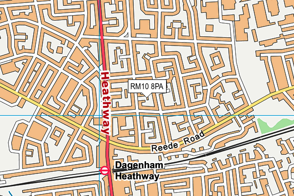 RM10 8PA map - OS VectorMap District (Ordnance Survey)