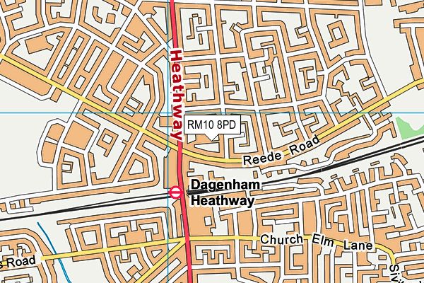 RM10 8PD map - OS VectorMap District (Ordnance Survey)