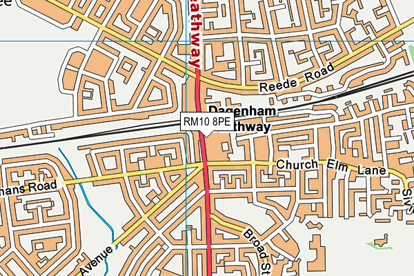 RM10 8PE map - OS VectorMap District (Ordnance Survey)