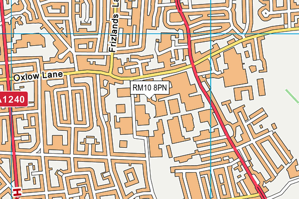 RM10 8PN map - OS VectorMap District (Ordnance Survey)