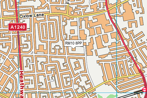 RM10 8PP map - OS VectorMap District (Ordnance Survey)