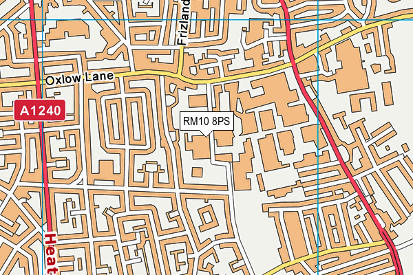 RM10 8PS map - OS VectorMap District (Ordnance Survey)
