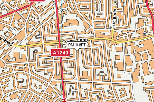 RM10 8PT map - OS VectorMap District (Ordnance Survey)