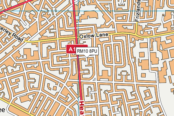 RM10 8PU map - OS VectorMap District (Ordnance Survey)