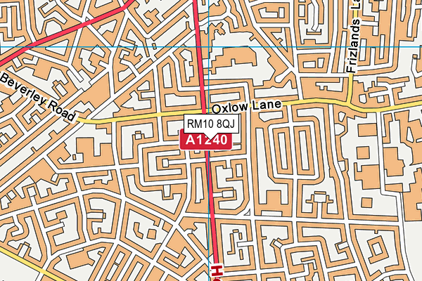 RM10 8QJ map - OS VectorMap District (Ordnance Survey)