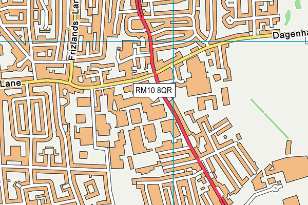 RM10 8QR map - OS VectorMap District (Ordnance Survey)