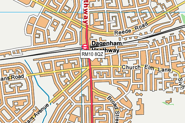 RM10 8QZ map - OS VectorMap District (Ordnance Survey)