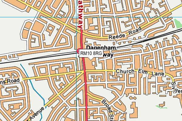 RM10 8RG map - OS VectorMap District (Ordnance Survey)