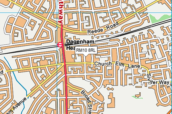 RM10 8RL map - OS VectorMap District (Ordnance Survey)