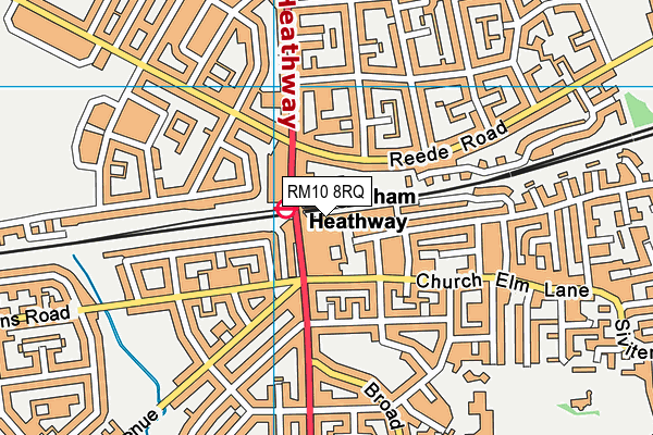 RM10 8RQ map - OS VectorMap District (Ordnance Survey)