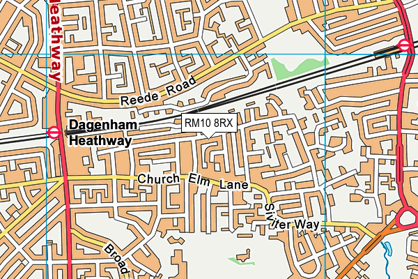 RM10 8RX map - OS VectorMap District (Ordnance Survey)