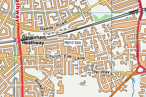 RM10 8SA map - OS VectorMap District (Ordnance Survey)