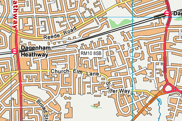 RM10 8SB map - OS VectorMap District (Ordnance Survey)