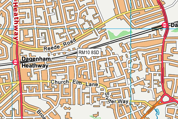 RM10 8SD map - OS VectorMap District (Ordnance Survey)