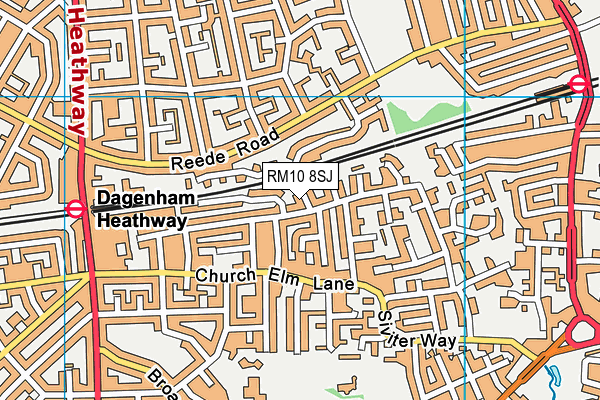RM10 8SJ map - OS VectorMap District (Ordnance Survey)