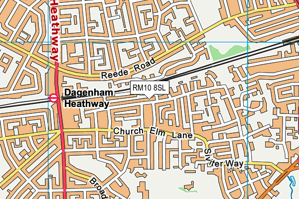 RM10 8SL map - OS VectorMap District (Ordnance Survey)