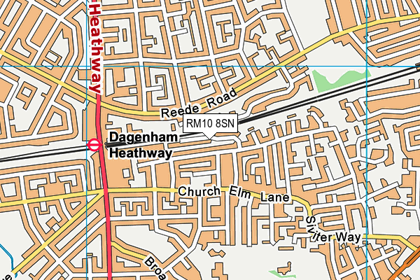 RM10 8SN map - OS VectorMap District (Ordnance Survey)