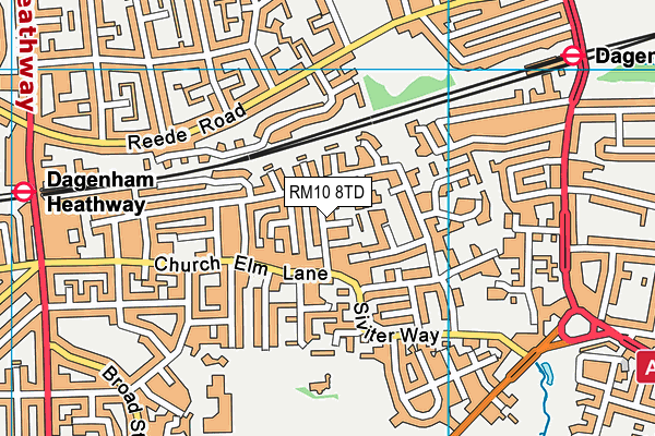 RM10 8TD map - OS VectorMap District (Ordnance Survey)