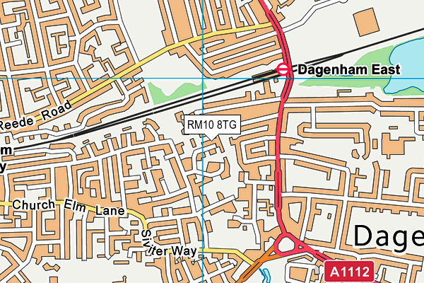 RM10 8TG map - OS VectorMap District (Ordnance Survey)