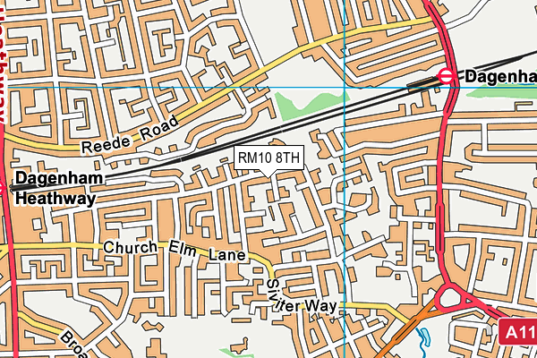 RM10 8TH map - OS VectorMap District (Ordnance Survey)