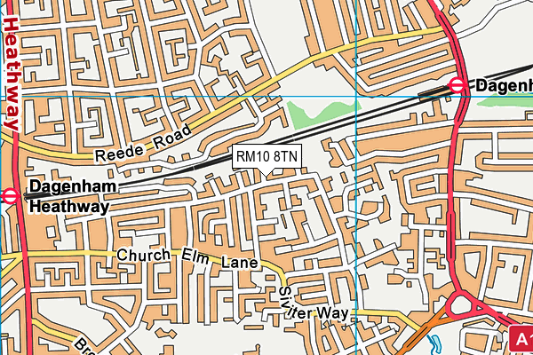 RM10 8TN map - OS VectorMap District (Ordnance Survey)