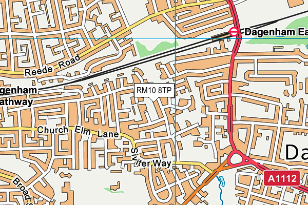 RM10 8TP map - OS VectorMap District (Ordnance Survey)