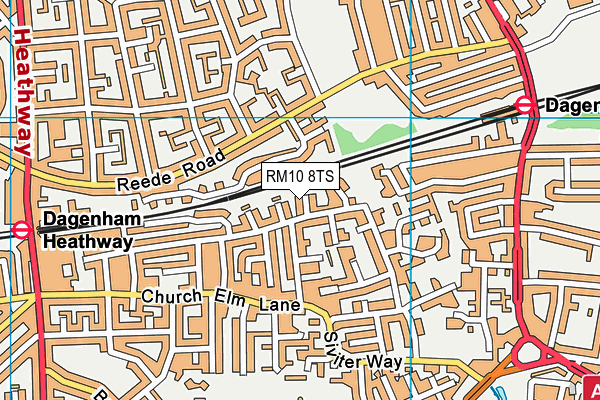 RM10 8TS map - OS VectorMap District (Ordnance Survey)