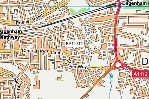 RM10 8TT map - OS VectorMap District (Ordnance Survey)