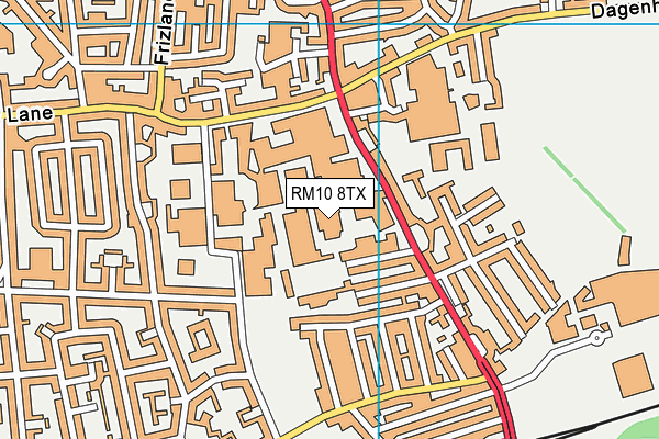 Golds Gym (Dagenham) map (RM10 8TX) - OS VectorMap District (Ordnance Survey)