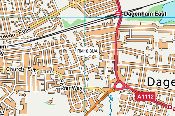 RM10 8UA map - OS VectorMap District (Ordnance Survey)