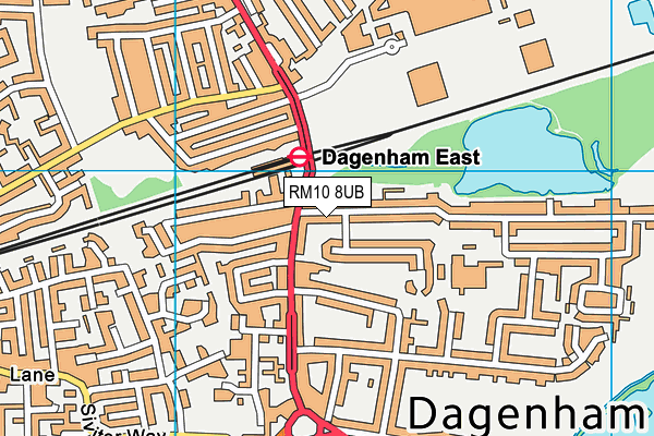 RM10 8UB map - OS VectorMap District (Ordnance Survey)