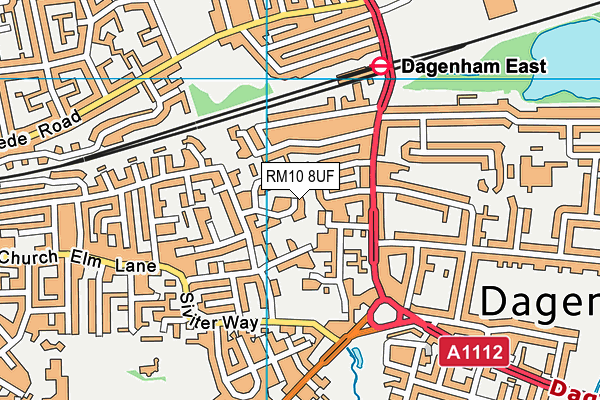 RM10 8UF map - OS VectorMap District (Ordnance Survey)