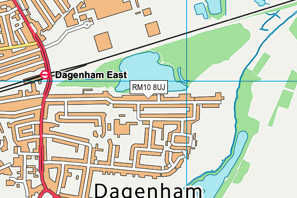 RM10 8UJ map - OS VectorMap District (Ordnance Survey)