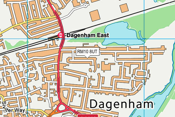 RM10 8UT map - OS VectorMap District (Ordnance Survey)