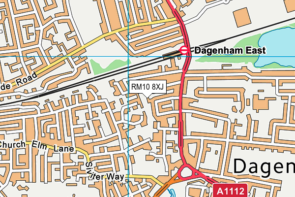 RM10 8XJ map - OS VectorMap District (Ordnance Survey)