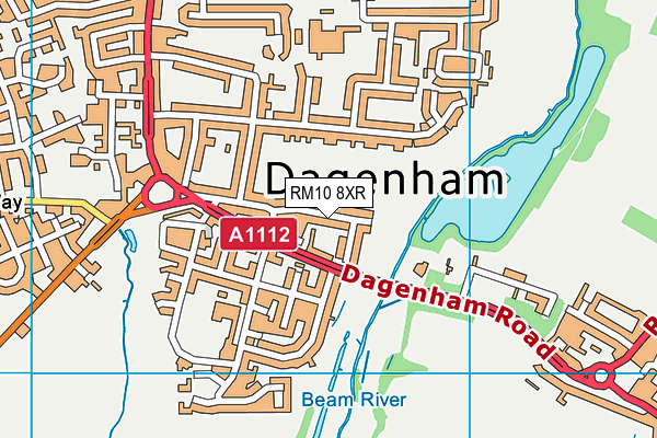 RM10 8XR map - OS VectorMap District (Ordnance Survey)