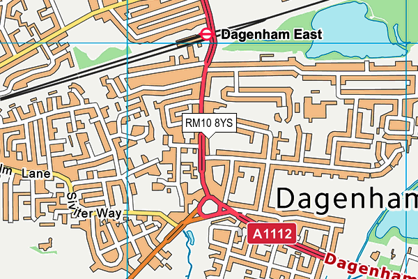 RM10 8YS map - OS VectorMap District (Ordnance Survey)