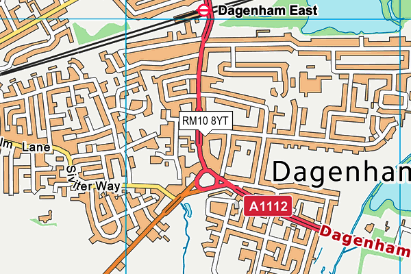 RM10 8YT map - OS VectorMap District (Ordnance Survey)