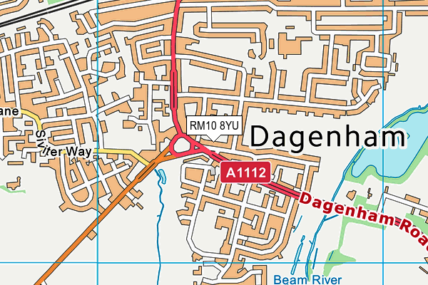 RM10 8YU map - OS VectorMap District (Ordnance Survey)