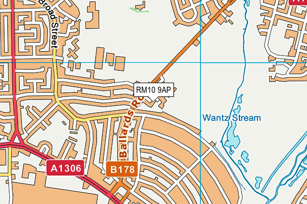 RM10 9AP map - OS VectorMap District (Ordnance Survey)
