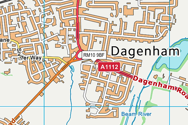 RM10 9BF map - OS VectorMap District (Ordnance Survey)