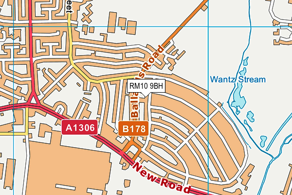 RM10 9BH map - OS VectorMap District (Ordnance Survey)