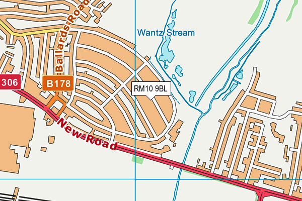 RM10 9BL map - OS VectorMap District (Ordnance Survey)