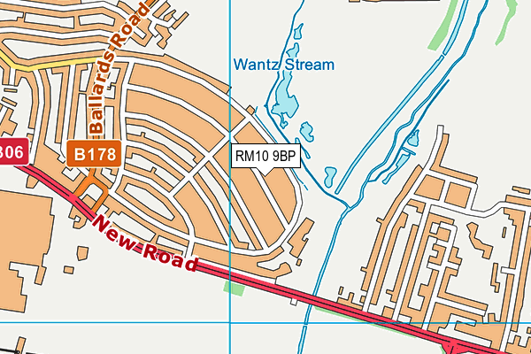 RM10 9BP map - OS VectorMap District (Ordnance Survey)